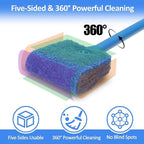 Fish Tank Cleaner with Five Sided Sponge Brush and Long Handle Aquarium - Image 3