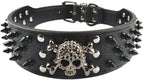 Serijoars Spiked Studded Dog Collar, PU Leather Dog Collar, Adjustable Pet by Serijoars