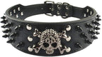 Serijoars Spiked Studded Dog Collar, PU Leather Dog Collar, Adjustable Pet by Serijoars