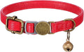 Red Cat Collar, Breakaway Leather Cat Collar Adjustable Red Kitten Collars by salbsever