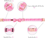 Lionheart glory Pink Plaid Dog Collar, Adjustable Dog Collar - Image 3