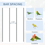 Pawhut 45-inch Metal Indoor Bird Cage, Parrot Cage, Bird Aviary - Image 3