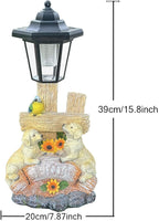 Outside Dog Statue with Solar Lantern, Garden Welcome Sign Dog Solar Figurines - Image 3