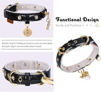 PetsHome Cat Collar, Dog Collar, PU Leather Adjustable Pet Collar - Image 3