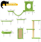 NUNU LAB Wall Mounted Cat Climber Set, Scratcher Board and Hammock, Shelves - Image 7