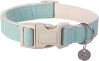 DOGWONG Cotton Hemp Dog Collar, Heavy-Duty Green Dog Collar Adjustable Soft by DOGWONG