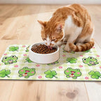 Dog Food Mat for Pet Cat Food Mat, Cute Frog Absorbent Quick Dry Dog Bowl Mats - Image 7