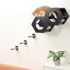 Cat Shelves with 3 Steps Scratcher Post & Hammock - Image 7