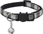 MJIYA Cat Collar with Bell, Breakaway Grid Collar with Plastic Buckle, Light by MJIYA
