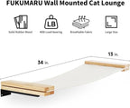 FUKUMARU Cat Wall Furniture, 34 x 13 inch Cats Hammock Shelves, Rubberwood - Image 2