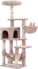 Hey-brother Cat Tree with Large Hammock, Cat Condo with Sisal-Covered by Hey-brother