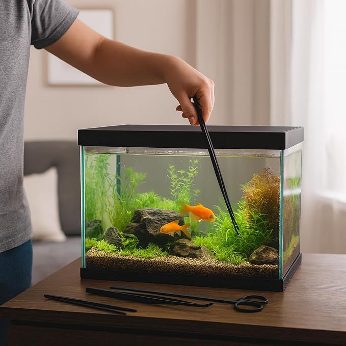 Mandala Crafts 15 Inches Black Stainless Steel Straight Aquarium Tweezers - Image 5