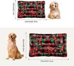 Red Black Plaid Kennel Pad Water Resistant Dog Bed Beds - Image 6
