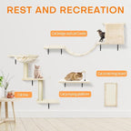 Cat Wall Shelves, Space-Saving Wall-Mounted Cat Climber Set - Image 4