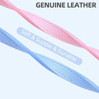 PUPTECK 2 PCS Soft Genuine Leather Cat Kitten Collar - Image 4