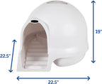 Petmate Booda Clean Step Cat Litter Box Dome- Pearl White, Made in USA - Image 3