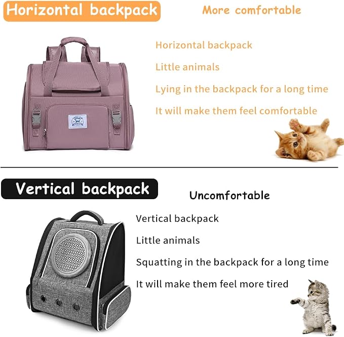 Pet Backpack Carrier for Small Dogs Medium Cats, Breathable and Collapsible - Image 4