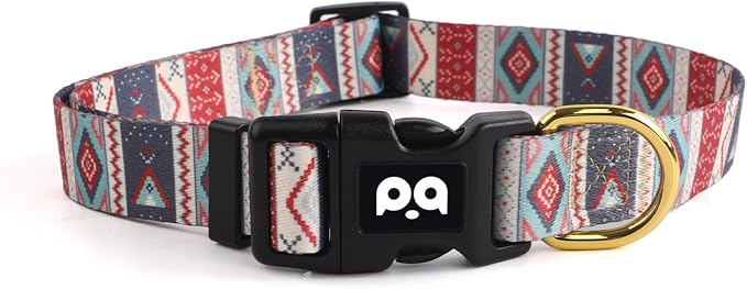 QQPETS Adjustable Soft Dog Collar: Print Flower Pink Multicolor Cute Patterns by QQPETS