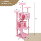 Athena Collection Cat Tree, 77 Inch Cat Tower - Image 2