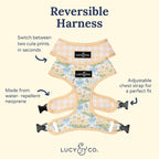 Lucy & Co. Sunshine and Daffodils Reversible Dog Harness, Adjustable Comfort Fit - Image 2