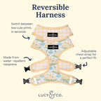 Lucy & Co. Sunshine and Daffodils Reversible Dog Harness, Adjustable Comfort Fit - Image 2