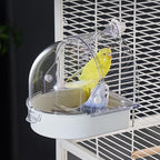 Hanging Brid Bath with Feeder for Cage, 3 in 1 Multifunction Bird by Misyue