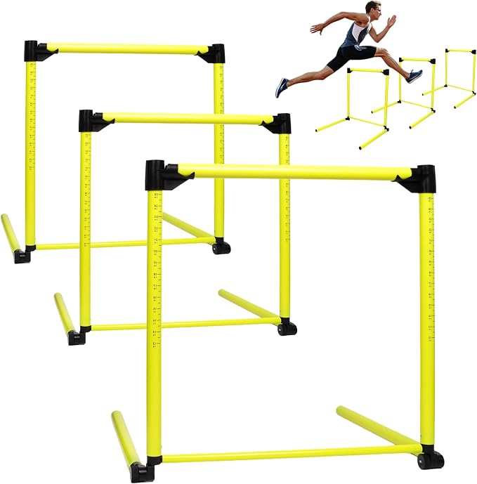 3 Pack Adjustable Height Hurdles Training Equipment, Agility Speed Jumping by Unknown