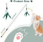 Pawaboo Feather Teaser Cat Toy, Interactive Feather Wand Cat Toy Flying Feather - Image 7