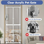 71-98" Clear Tall Cat Pet Gate, 33.5-36 in Wide Extra High Dog Gates - Image 3