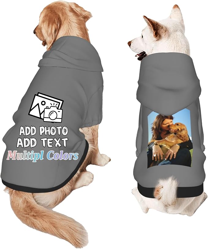 Custom Dog Hoodie Add Your Design Soft & Warm Personalized Photo Text Logo Name by Custom