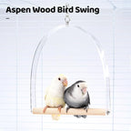 9" Hanging Bird Perch Toy for Cage, 360° Silent Free-Spin, Wooden Bird Cage - Image 7