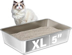 Stainless Steel Litter Box, XL Metal Litter Box by Futam