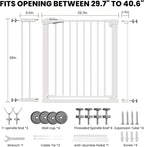 Baby Gate for Stairs, 29.7-40.6" Pressure Mounted Dog Gate, Auto Close Safety - Image 9