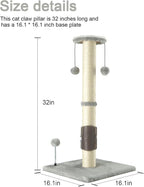 PEEKAB 32" Tall Cat Scratching Post Sisal Scratch Posts - Image 4
