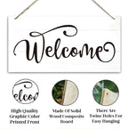 Welcome Sign for Front Door, Welcome Decor Wooden Hanging Sign for Wall Decor - Image 3