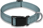 Reflective Dog Collar with Buckle Adjustable Safety Nylon Collars by BOOMIBOO