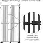 unipaws 75" High Extra Tall Cat Gate, Auto Closing and No Drilling Safety Gate - Image 5
