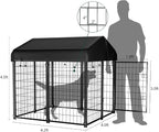 Dog Kennel Outside with Roof, Heavty Duty Welded Dog Crate Playpen with - Image 2