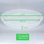 2 Pack of 12 inch Plant Saucer, 1.7" Depth Tray, Large Deep Garden Plastic - Image 2
