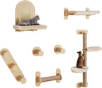BYBYME 7Pcs Cat Wall Shelves, Solid Wood Indoor Cat Tree, Sturdy Wooden Wall - Image 8