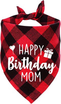Ptzizi Funny Red Plaid Happy Birthday Mom Dog Printed Triangle Bandana by Unknown