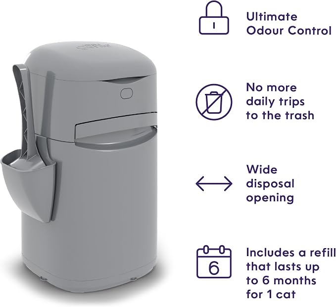 Litter Genie Easy Roll Cat Litter Disposal Pail | Odour Control, Refill Bags & - Image 3