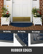 tchdio Door Mat Outdoor Indoor Entrance Doormat-Semicircular Durable Rubber Non - Image 4