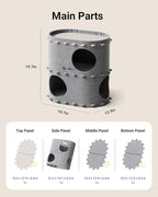 DownyPaws Cat House for Indoor Cats, 2-Storey Foldable Cat Bed Cave, Felt Cats - Image 9