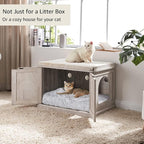 unipaws Cat Litter Box Enclosure Furniture, Hidden Litter Box Cover Washroom - Image 5