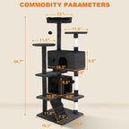 FDW Cat Tree 54in Cat Tower Multi-Level Durable Cat Scratching Post & Cozy Fun - Image 7
