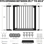 Baby Gate for Stairs, 29.7-40.6" Pressure Mounted Dog Gate, Auto Close Safety - Image 9