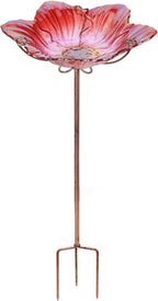 MUMTOP Bird Baths for Outdoors Glass Bird Bath Bowl Outdoor Bird Feeder Flower by MUMTOP
