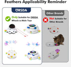ORSDA 12 Pcs Feathers Replacement and Soft Furry Accessories ONLY Fits Cat Toys - Image 2