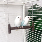 Natural Wood Parakeet Swing Toy, Budgie Wooden Perch Stand, Small and Medium - Image 4